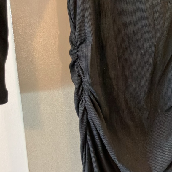 NWOT Michael Stars Black Ribbed Knit Body-Conscious Dress Sz S - Picture 3 of 6